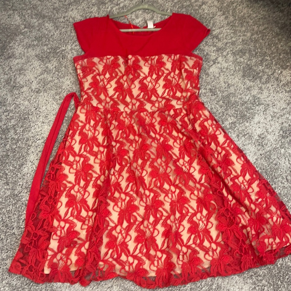 Red laced women’s Dress size 12